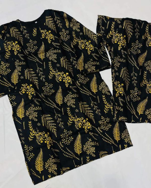 2 Pcs Women’s Stitched Petal Print Linen