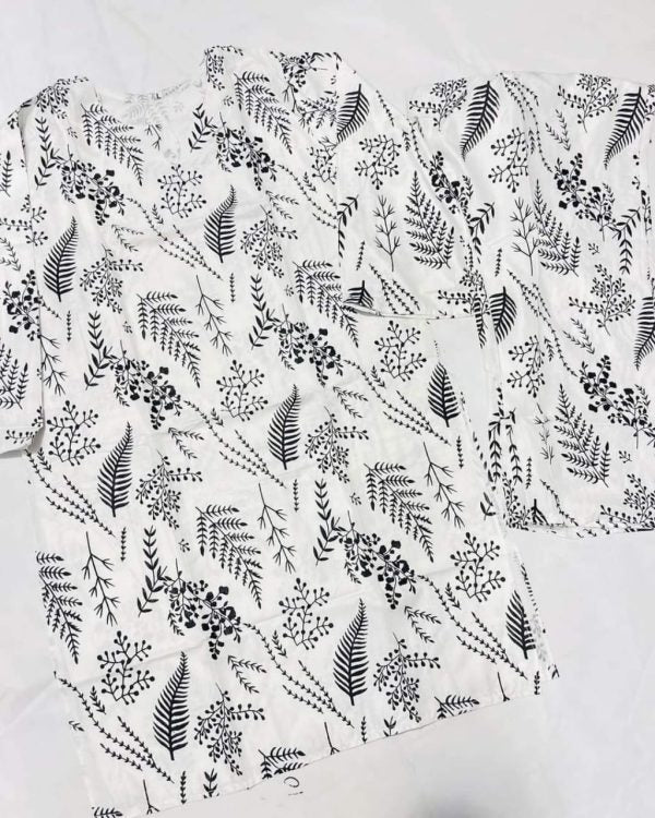 2 Pcs Women’s Stitched Petal Print Linen