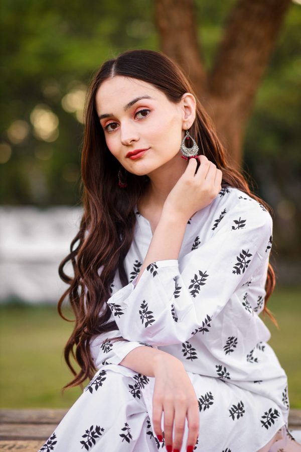2 Pcs Women’s Stitched Star Print Linen