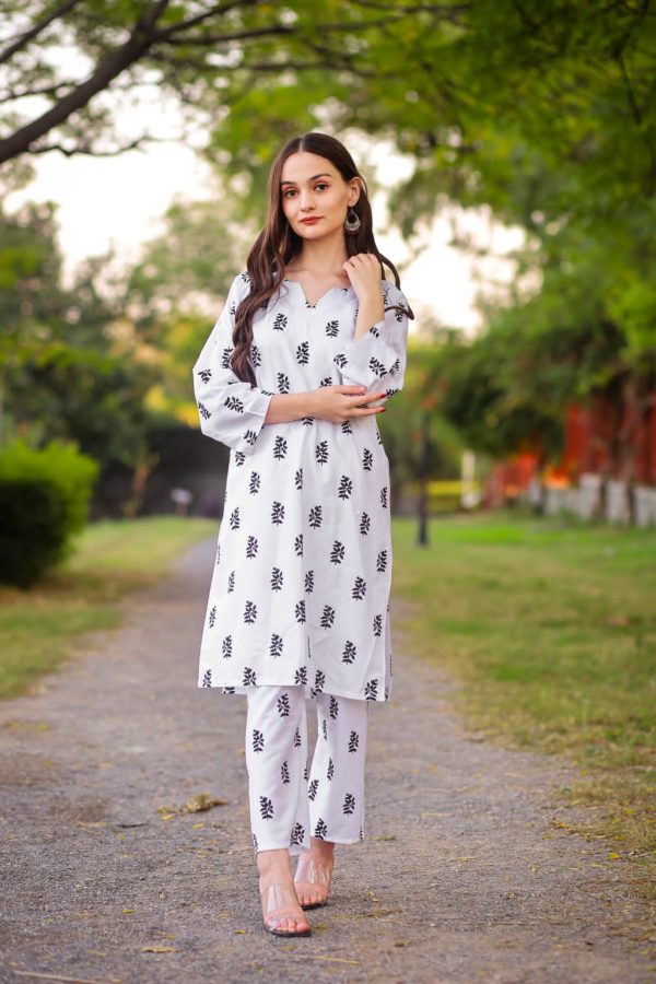 2 Pcs Women’s Stitched Star Print Linen