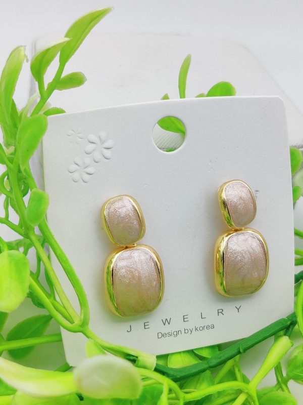 Imported Elegant Dual-tone Drop Earrings