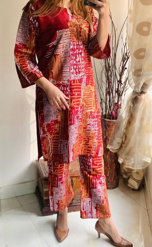 Mountain Block Print Stitched Suits